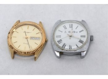 2 Vintage Swiss Man's Wrist Watches