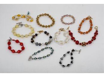 Group Of Art Glass Ladies Bracelets