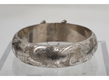 Large Sterling Silver Ladies Bangle  Bracelet.