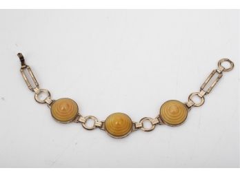 Vintage 10k Gold Filled And Stone Ladies Bracelet