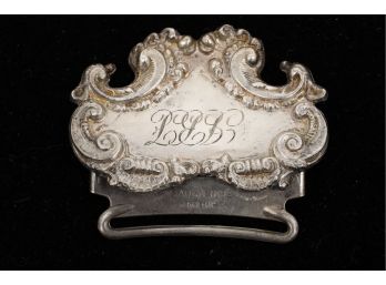 Antique Victorian Sterling Silver Ladies Belt Buckle.