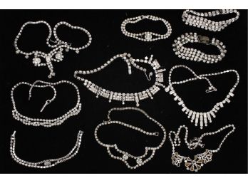 Large Group Of Rhinestone Costume Jewelry