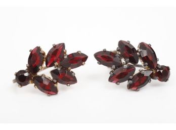 Vintage/antique Garnet Ladies Earrings Made In Germany