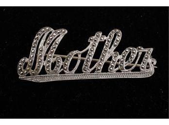 Silver And Marcasite Mother Pin