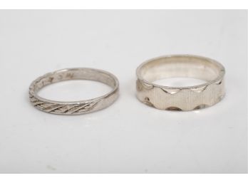 2 Sterling Silver Rings  Size 7-8