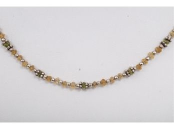 18' Sterling Silver And Clear Stones Ladies Necklace