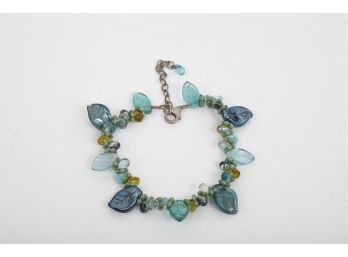 Sterling Silver And Art Glass Ladies Bracelet