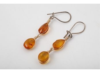 Vintage Amber Ladies Earrings