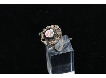 Sterling Silver And Enamel Ladies Ring Size 5 3/4