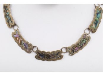 Vintage Mexican Texaco Sterling 950 And Abalone Ladies Choker