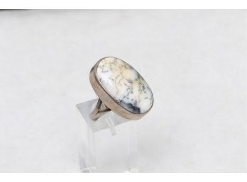 Sterling Silver Ladies Ring With Big Stone Size 7