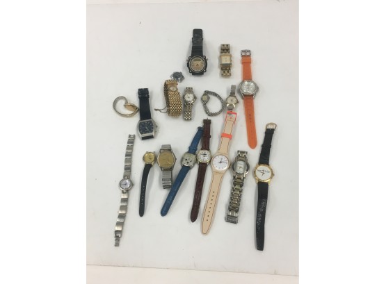 Lot Of Vintage Watches Inc Gucci Timex Fossil & More