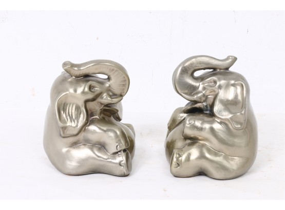 Vintage Pair Of PM Craftsman Elephant Shaped Bookends