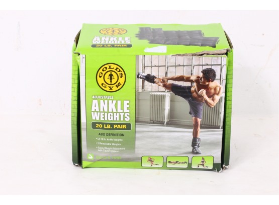 Gold's Gym 20lbs Pair Of Adjustable Ankle Weights