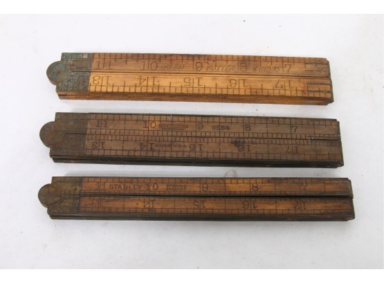 Group Of 3 Antique 24' Folding Rulers From Kleen Kutter K-610, Stanley 62-1/2, Winchester 9584