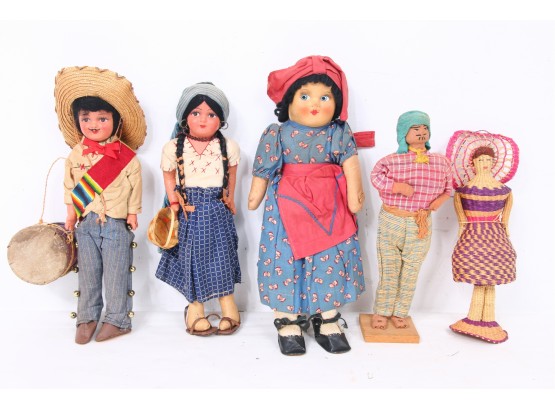 Group Of Vintage Dolls Including Bolivia ?? Dolls
