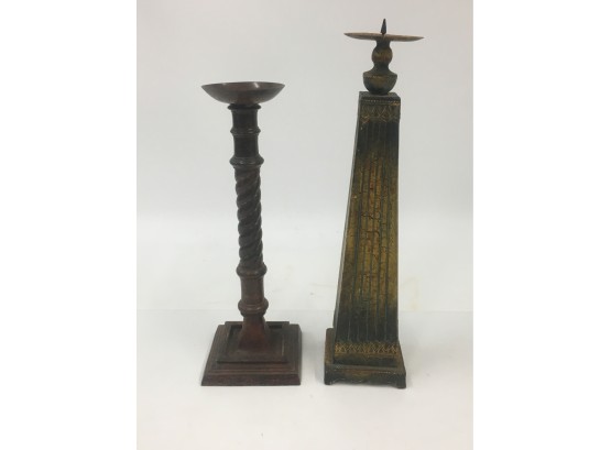 Two Large Candle Holders