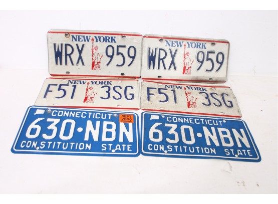 Group Of 6 Vintage License Plates