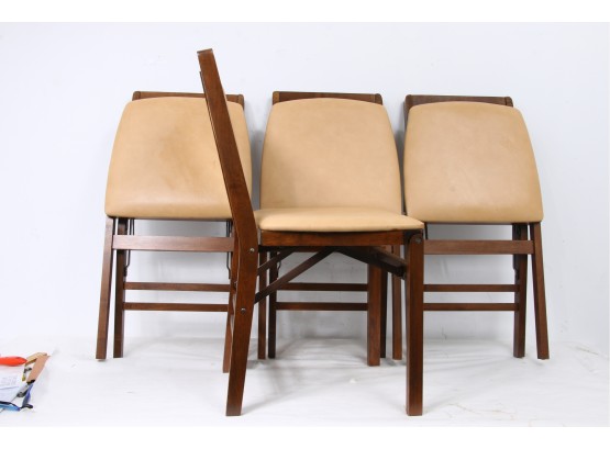 Group Of 4 Vintage STAKMOR Made In USA 1970's Foldable Chairs - Holiday Parties Are Coming Up!