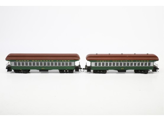 Vintage Pair Of Model Train Passenger Cars Built From Kit