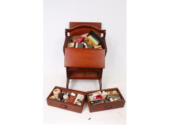 Vintage Sewing Box With Content - It Is Loaded With Accessories