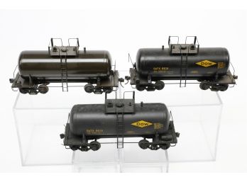 Group Of 3 Model Train Tanker Cars O Gauge