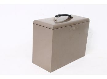 Vintage Steel Safe Storage Box With Keys