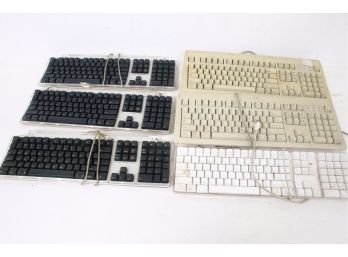 Group Of 6 Vintage Apple Computer Keybords A1048, M2980, M7803