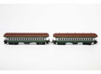 Vintage Pair Of Model Train Passenger Cars Built From Kit