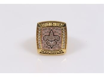 2009 New Orleans Saints 18k Gold Plated Championship Ring Super Bowl XLIV Ring Size 11