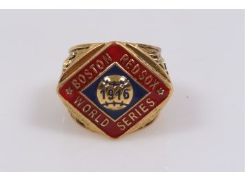 1918 BOSTON RED SOX World Series Championship Ring Babe Ruth 18k GP Size 11