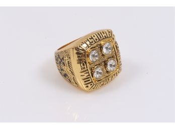 1979 Pittsburgh Steelers 18k Gold Plateed Championship Ring #BRADSHAW Super Bowl XIV Size 11