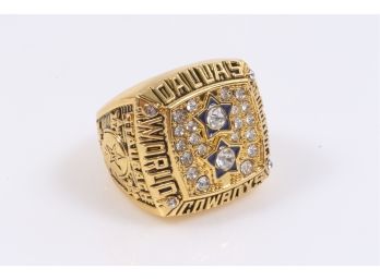 1977 Dallas Cowboys Staubach #12 Super Bowl Championship Ring 18k Gold Plated Size 11