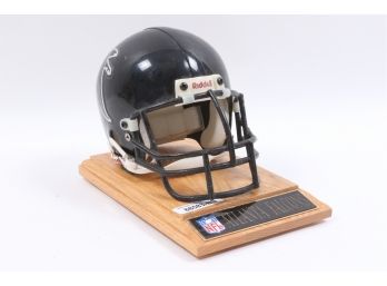 SHARCO Atlanta Falcons Mini Helmet Riddell Metal Face Mask Vintage NFL Rare With Wood Base