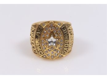 Dallas Cowboys 1995/6 Troy Aikman #8 Super Bowl Champions XXVII 18k Gold Plated Ring Size 11