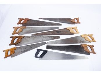 Group Of 9 Vintage Hand Saws