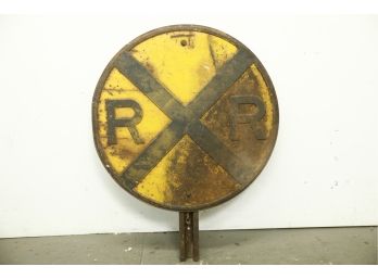 Vintage Railroad Crossing Metal Sign