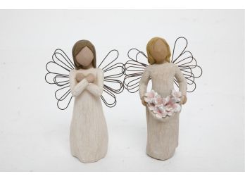 Pair Of Willow Tree Angels Figurines