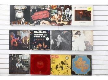 Lot Of Vintage LP 33 Vinyl Record Albums John Lennon, David Bowie, Chicago, Frank Zappa, Bee Gees & More