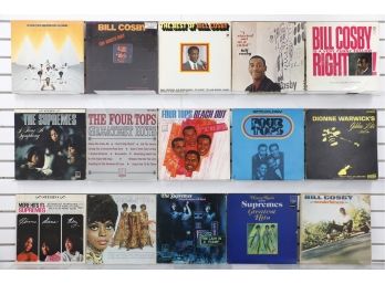 Lot Of Vintage LP 33 Vinyl Record Albums Four Tops, Temptations, Bill Cosby, Dianne Warwick, The Supremes