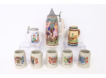 Large Lot Of Collectible German Beer Steins And Mugs