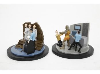 STAR TREK Hawthorne Village NCC-1701 U.S.S Enterprise 'mantrap' & 'the Menagere' Figurines