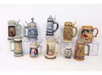 Large Lot Of Collectible Beer Steins Mugs