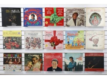 Lot Of Vintage LP 33 Vinyl Record Albums With Christmas Music Including Elvis Presley, Andy Williams & More
