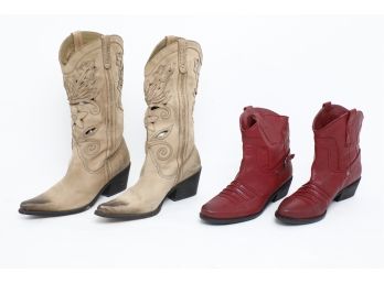 Pair Of Vintage Women's Cowboy Boots From Franco Sarto & Carlos Santana