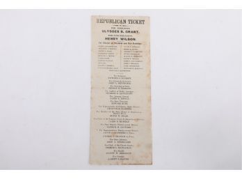 1872 Illinois Republican Election Ticket - Grant/Wilson Plus Local Canadidates
