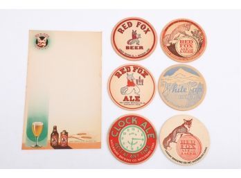 Red Fox Blank Menu Page Along With 6 Different Redfox Coasters