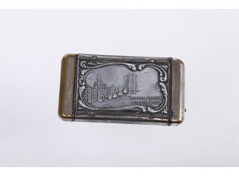 Early 1900's Souvenir Detroit Michigan Pocket Match Safe