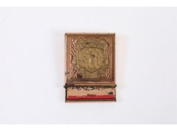 Early 1900's Souvenir New York City 'hold A Lite' Brass Matchbook Cover
