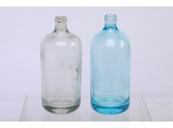 2 Circa 1900 Seltzer Water Bottles - S.F. Ayer New Britain CT & B. Kieremlerg Phila, PA